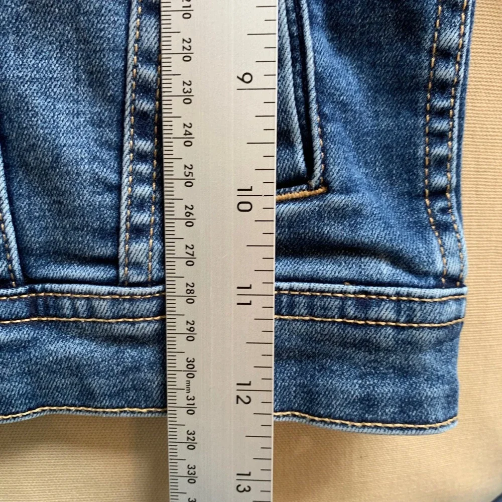 Primary Kids Stretch Denim Blue Jean Jacket Pockets Toddler Sz 3 Boy Girl Unisex